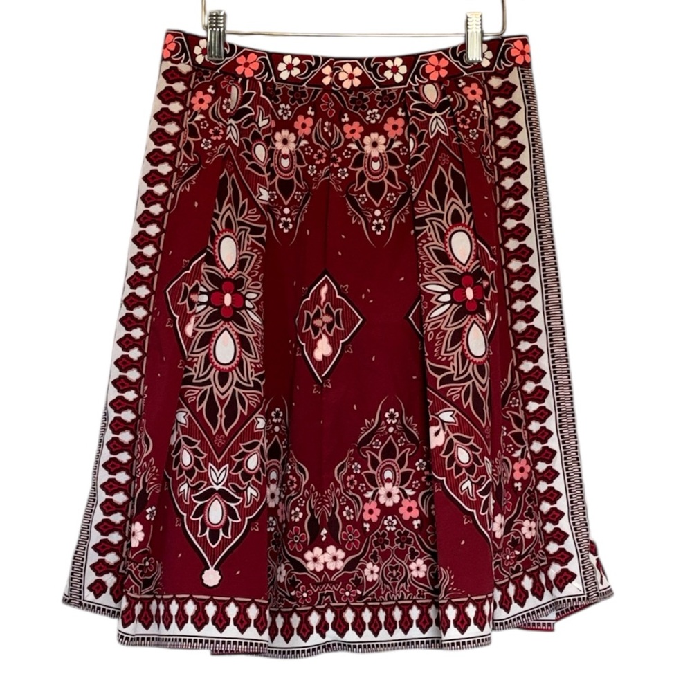 Banana Republic Dark Red Printed Skirt